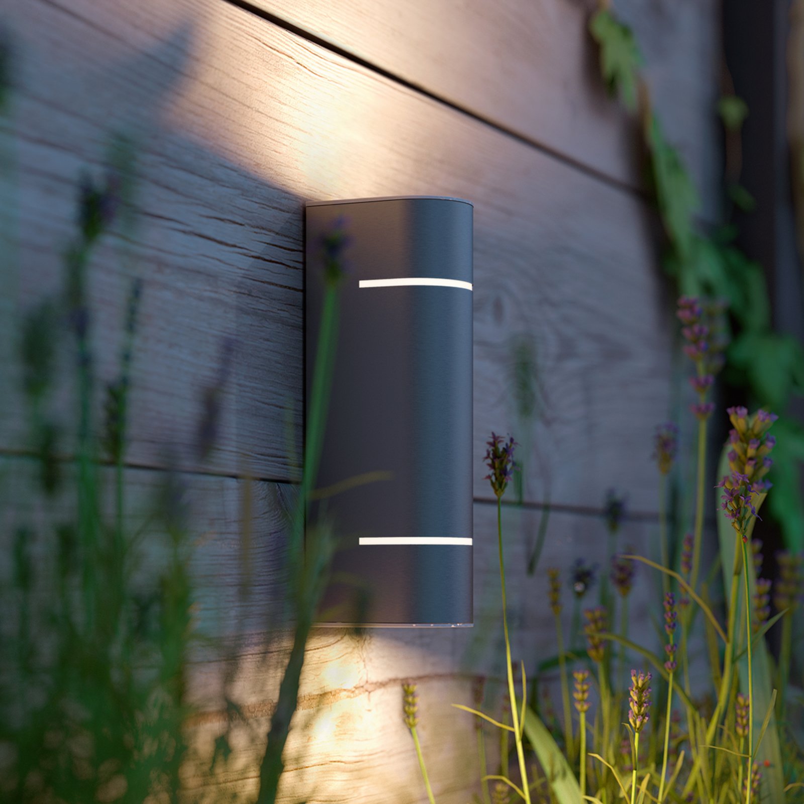 Sunset LED outdoor wall light from stainless steel
