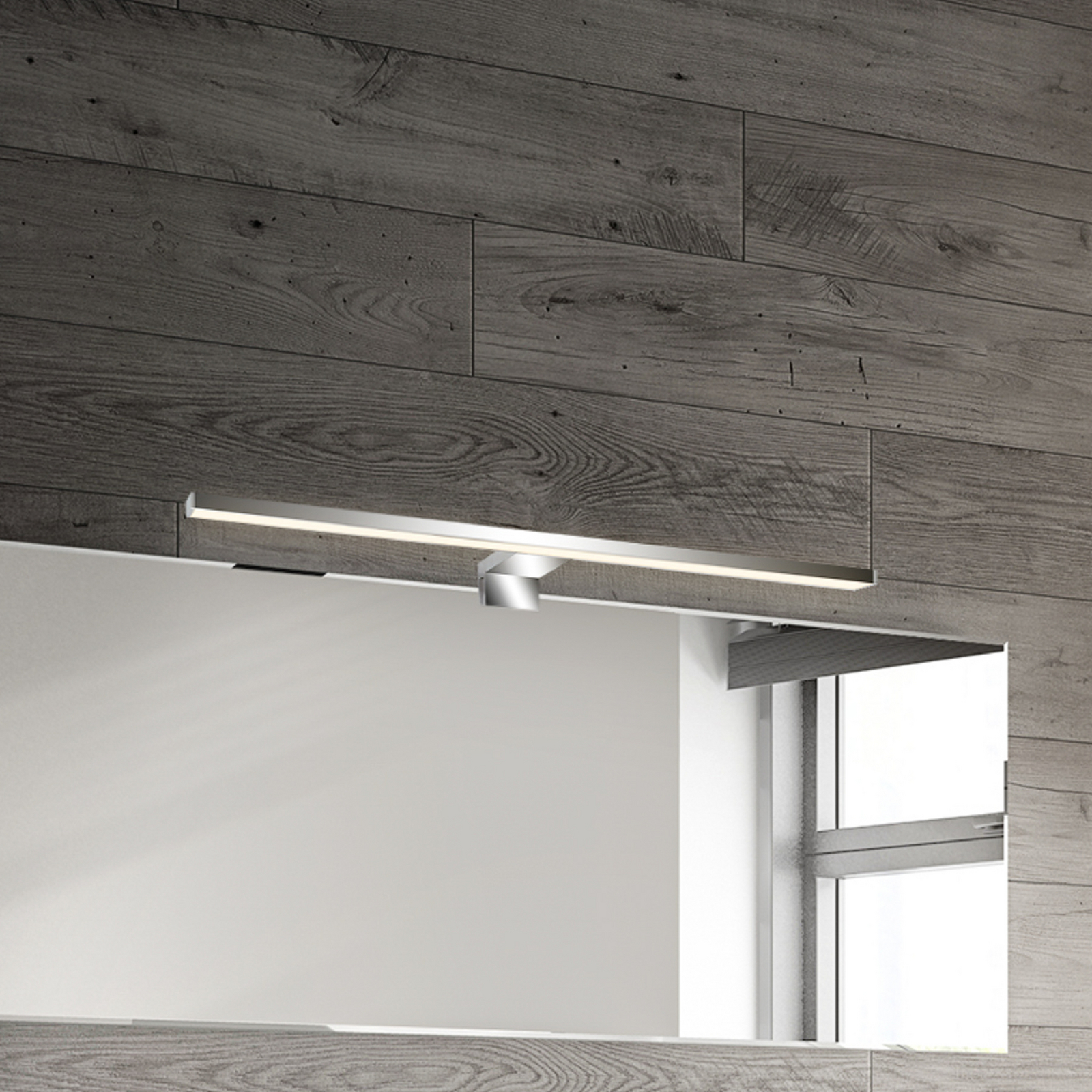 LED spoguļlampa Dun 2 in 1, hroms, IP44, garums 50 cm