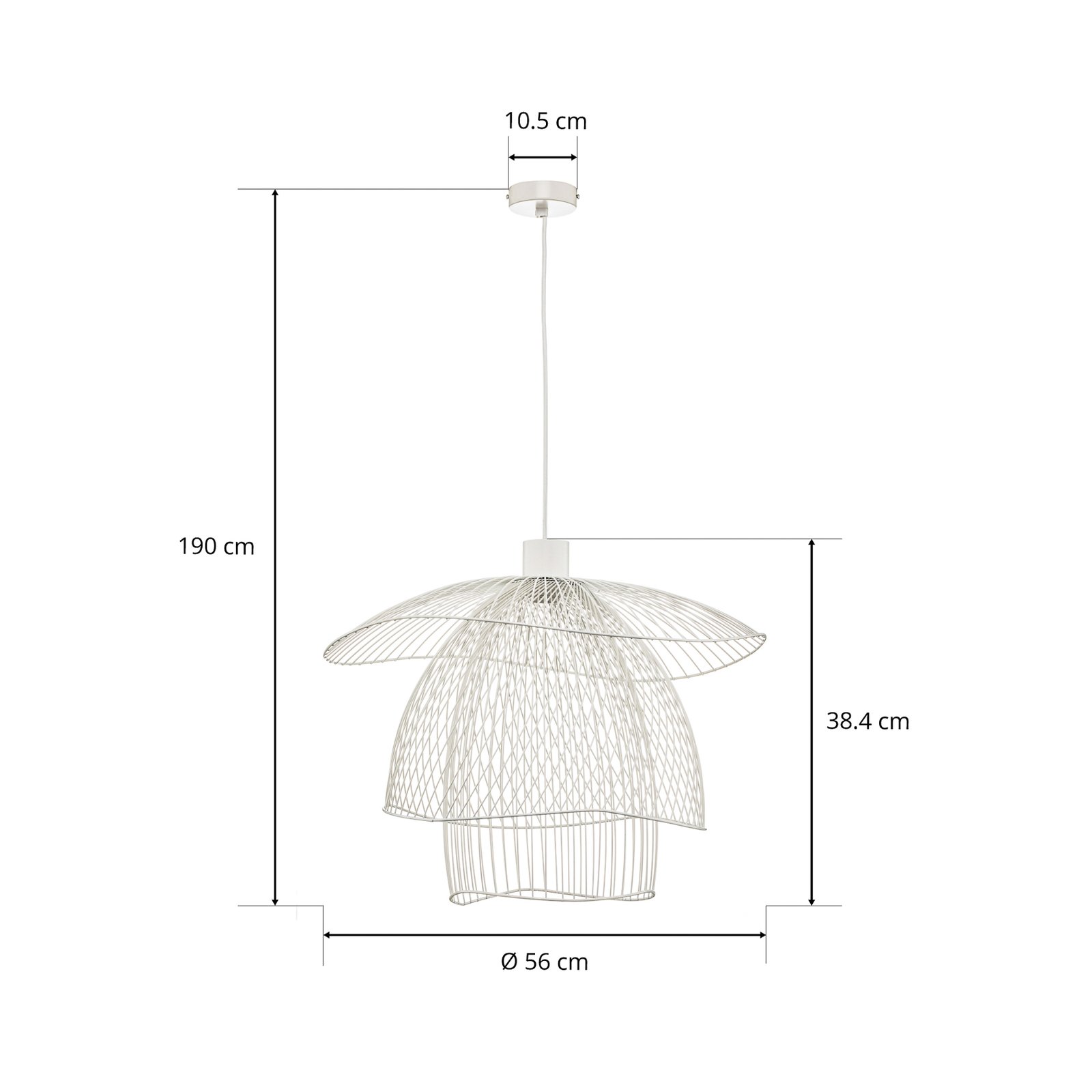 Forestier Papillon S hanglamp 56 cm wit