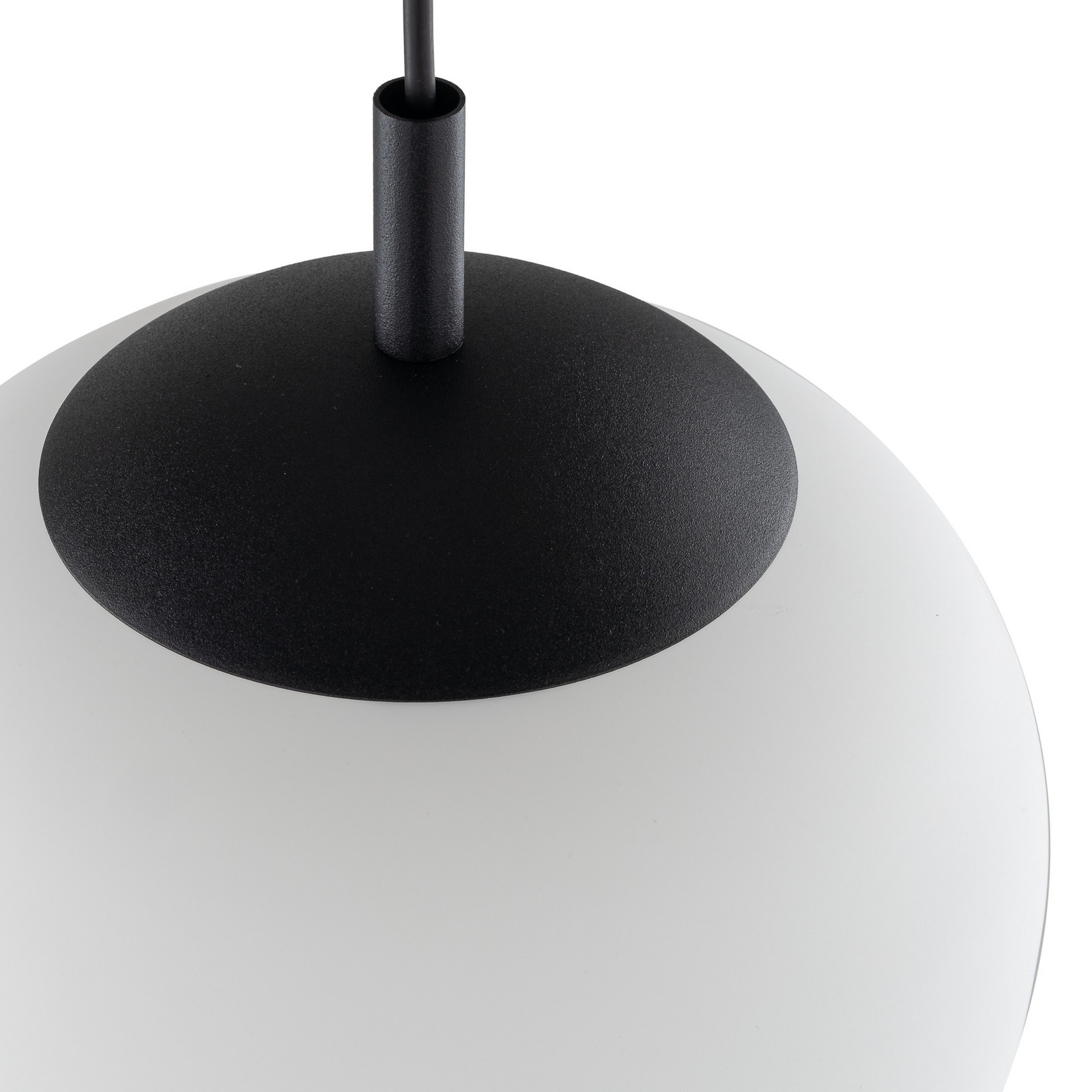 TK Lighting Lampă suspendată Vibe sticlă albă opalină Ø 20 cm - Camera de zi / sufragerie - modern - alb opal negru