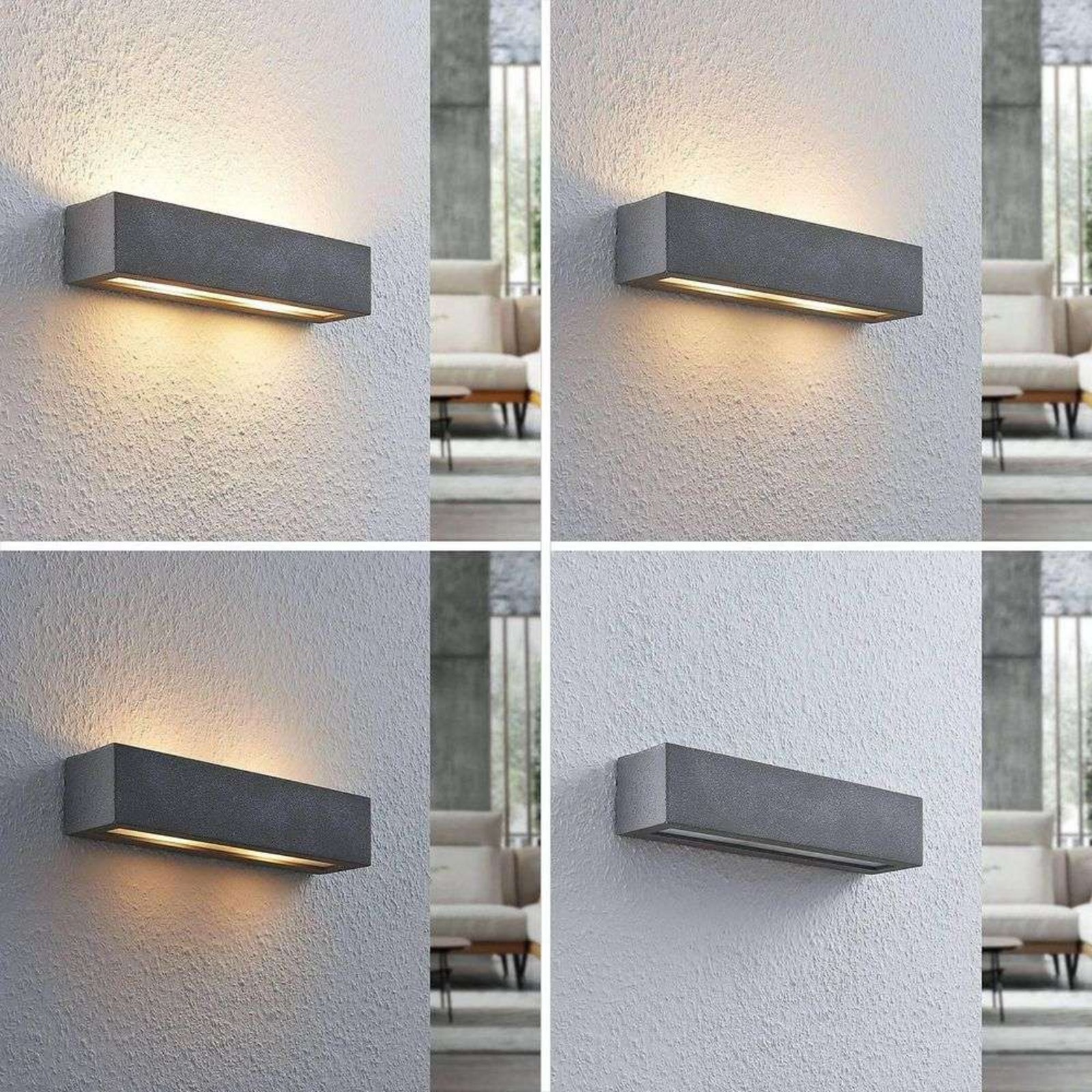 Nellie LED Aplique de Pared L35,3 Concrete - Lindby