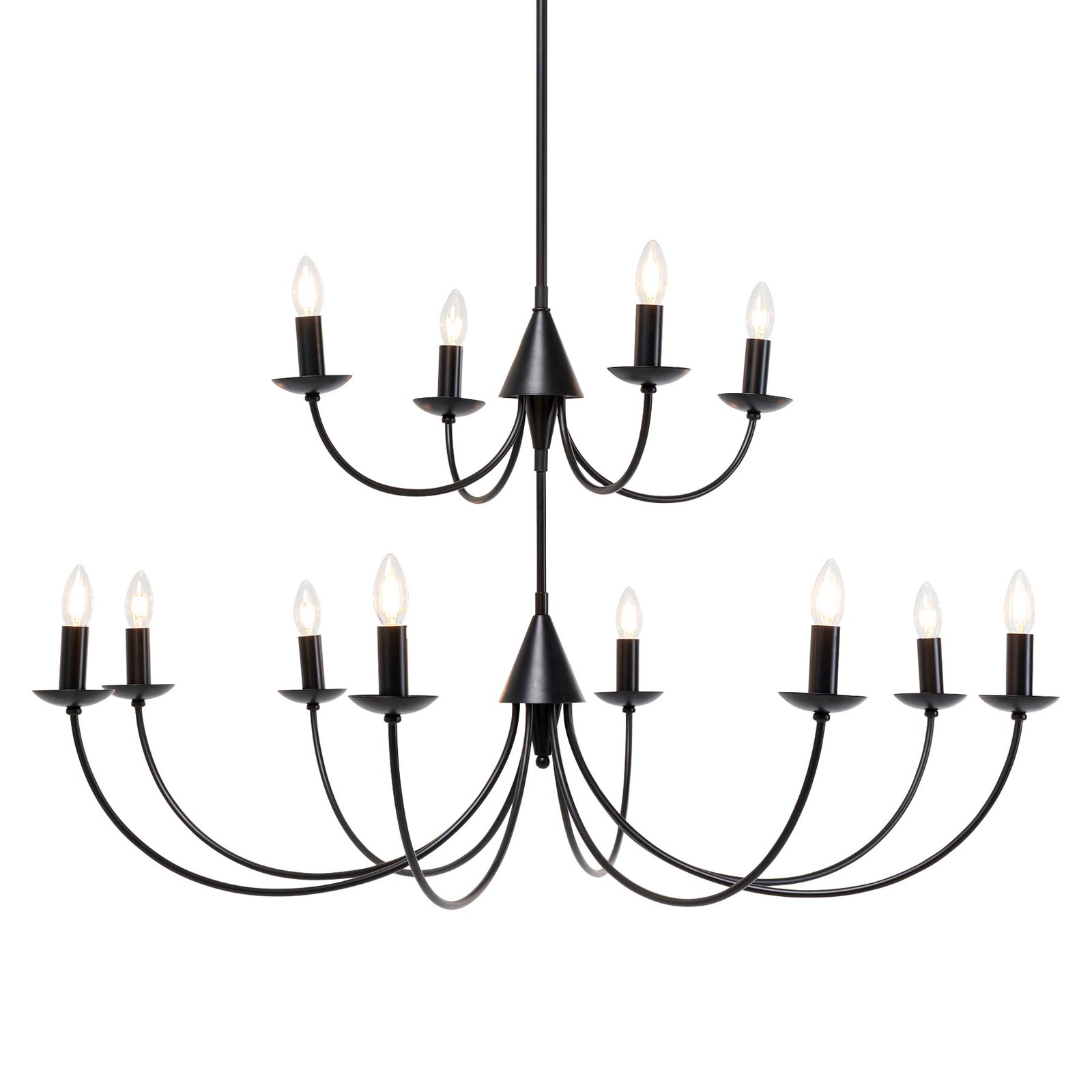 simple black metal chandelier