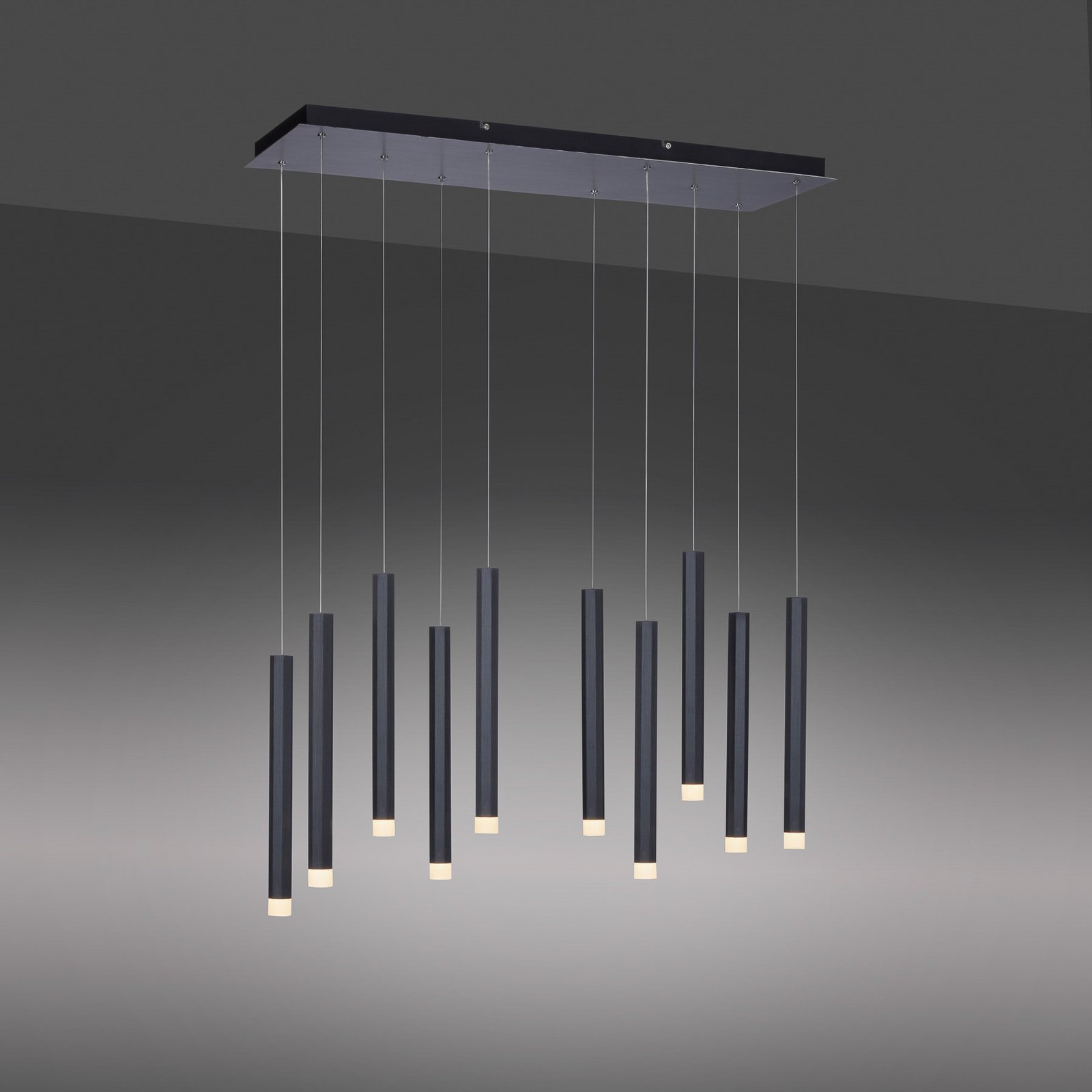 Bruno LED-pendellampe, 10 lyskilder, svart