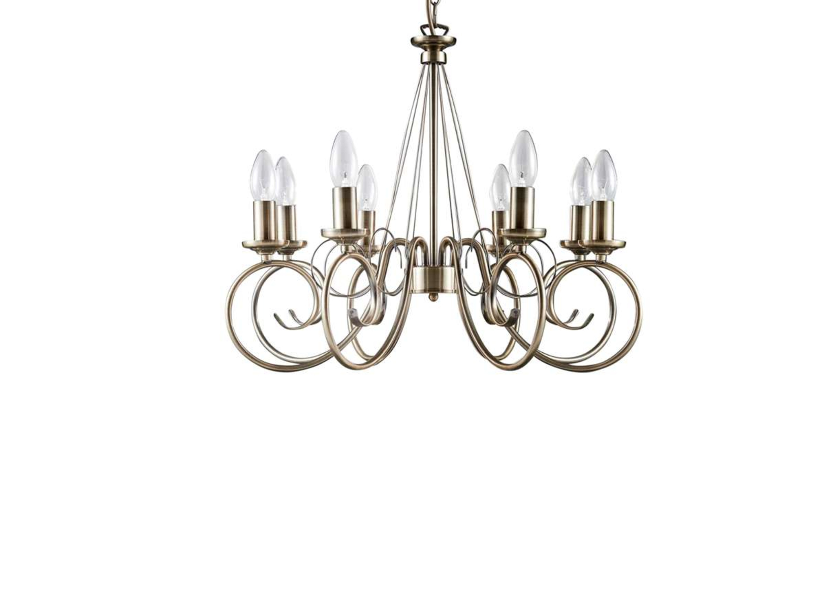 Marnia 8 Kroonluchter Antique Brass - Lindby