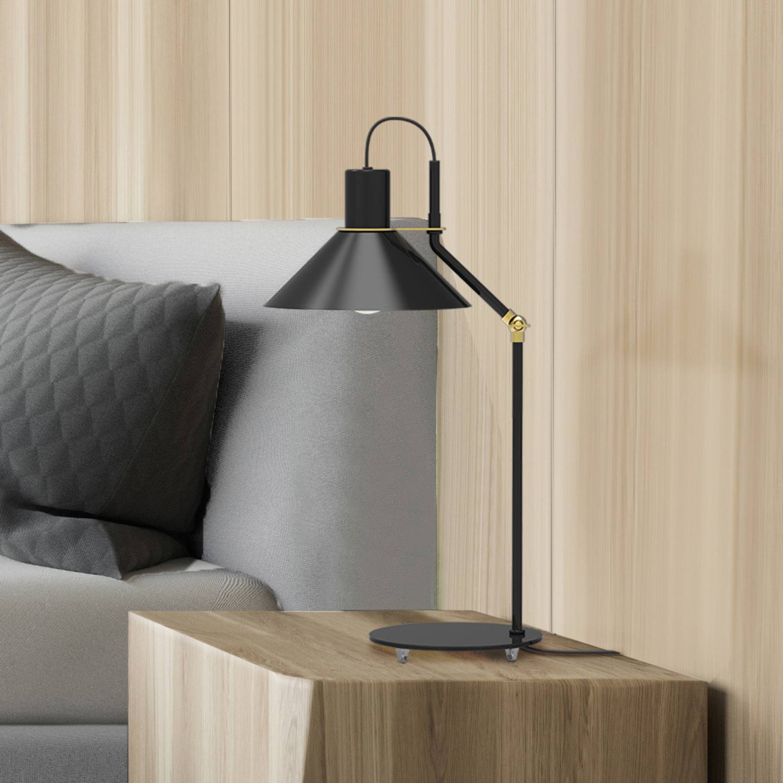 E-shop Aluminor Zinga stolová lampa čierna mosadzný prvok