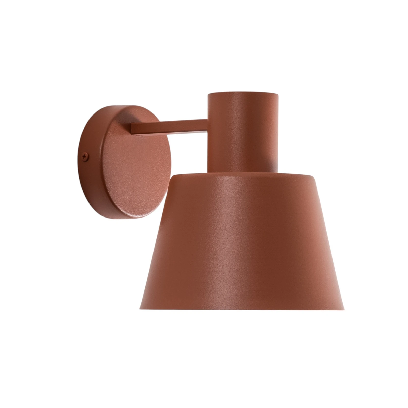 Vegglampe Dunka, teglrød, 1 lyskilde, stål, høyde 17 cm