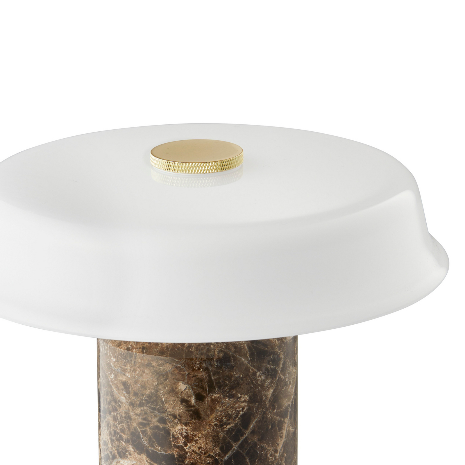 LED-akutoitel laualamp Trip No. 2, pruun/valge, marmor, klaas LED-akutoitel laualamp Trip No. 2, pruun/valge, marmor, klaas