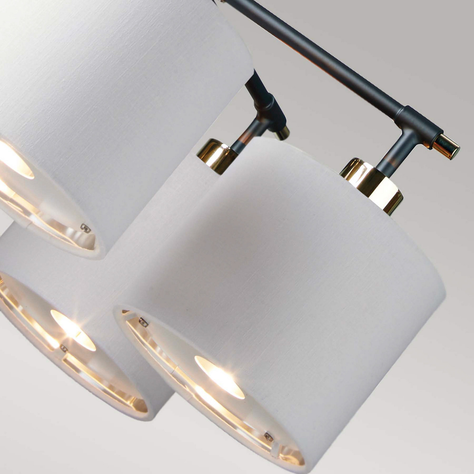 Elstead Lampă suspendată Balance 5 lumini negru/negru abajururi albe - Camera de zi / sufragerie - modern - negru/negru alb - Metal