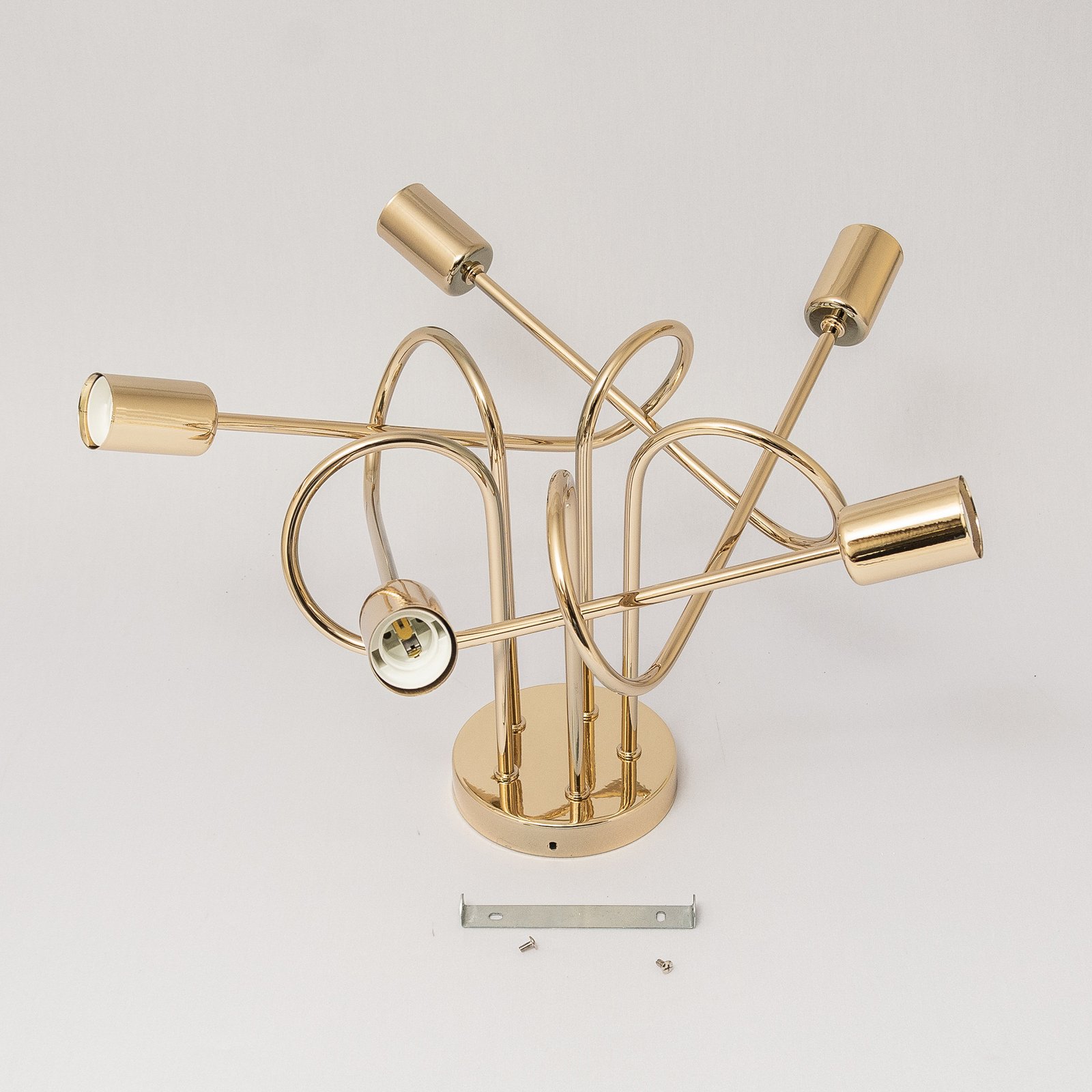 Plafonnier Oxford, doré, à 5 lampes, Ø 47 cm, métal