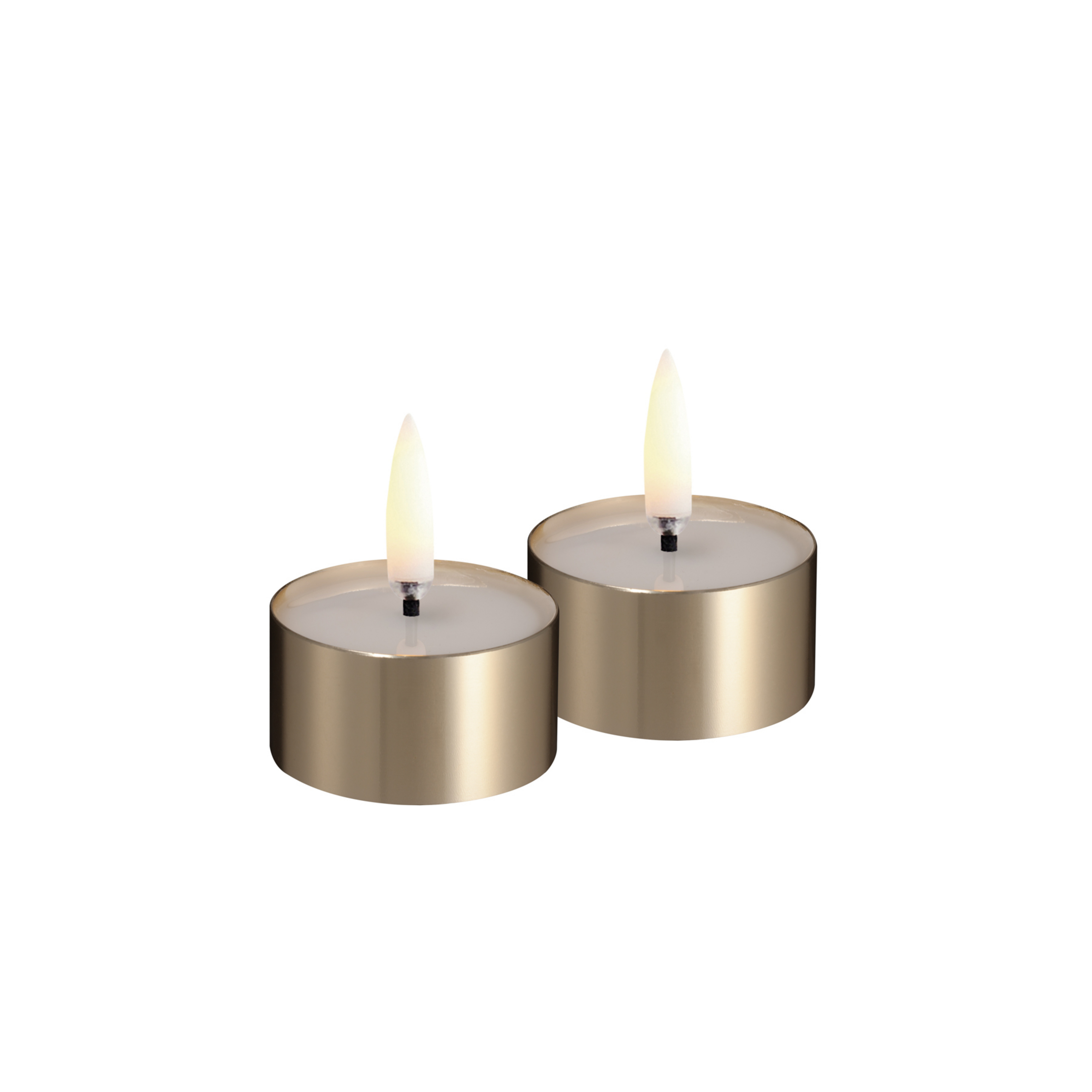 MELTED LED-blockljus, 2-pack, mässing, Ø 4,1 cm – Uyuni Lighting