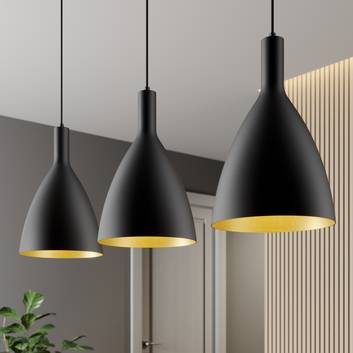 Arcchio Arthuria Hängelampe, 3-fl. lang schwarz