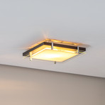 P1 ceiling light made of wood and glass