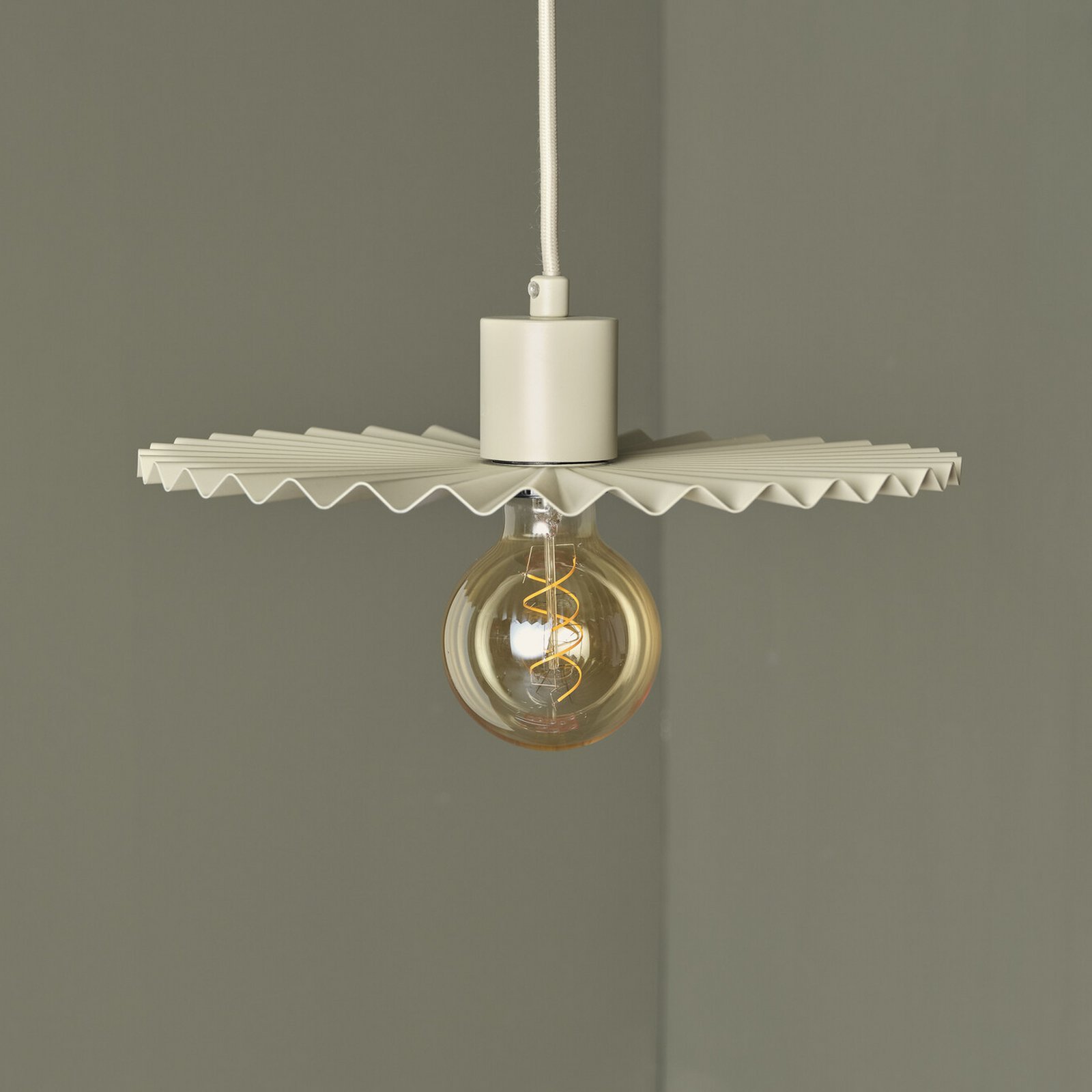 OSRAM Decor Plissee pendant light, beige, steel, E27