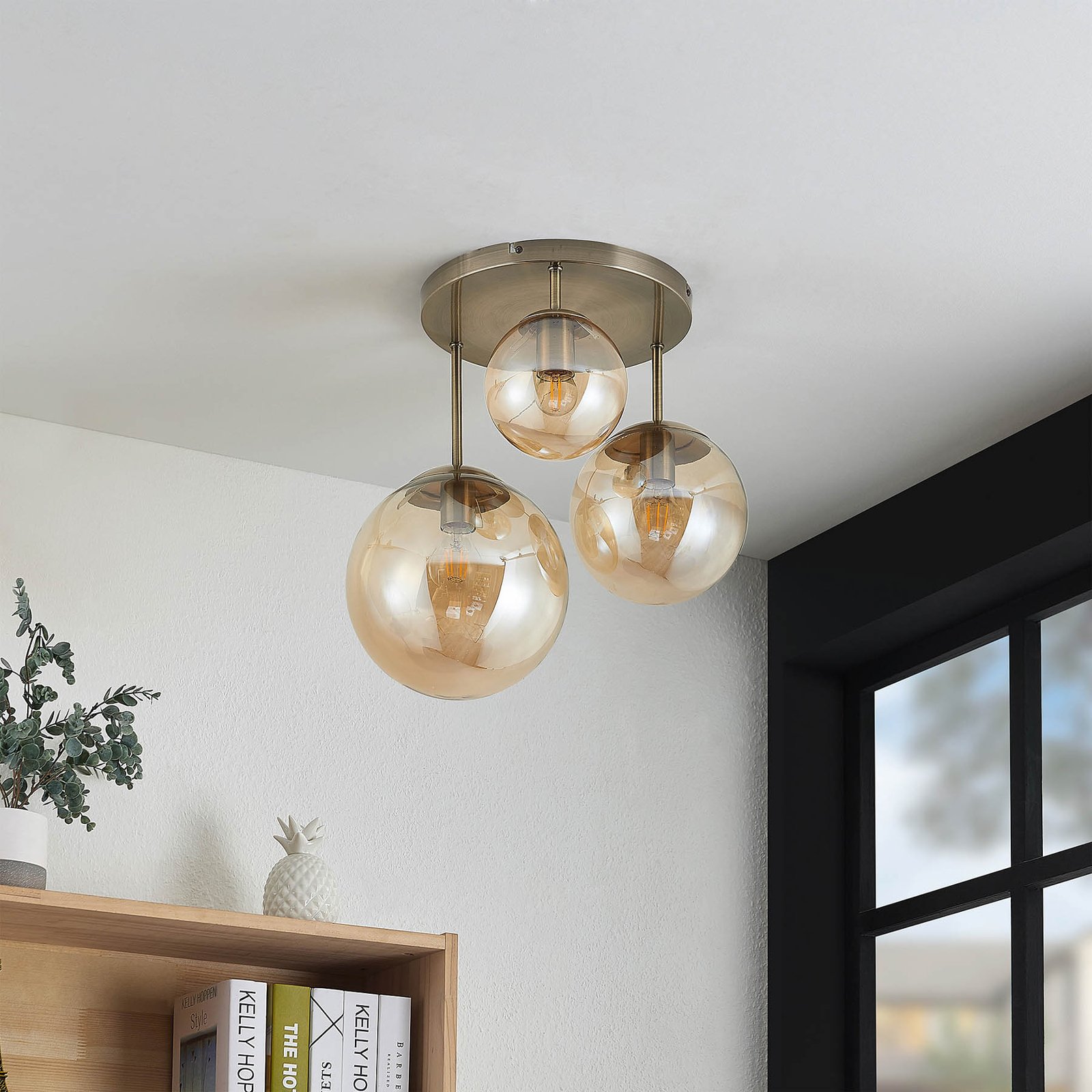 Teeja Cluster Lampa Sufitowa Amber - Lindby