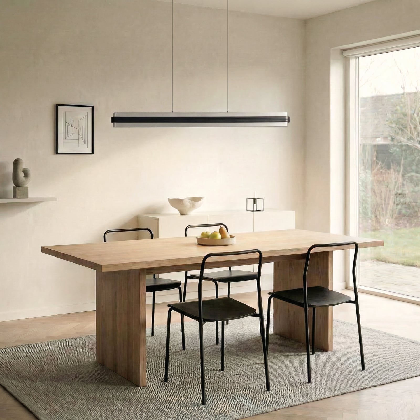 Tarnin LED-hänglampa, svart/nickel, 98 cm - Lucande