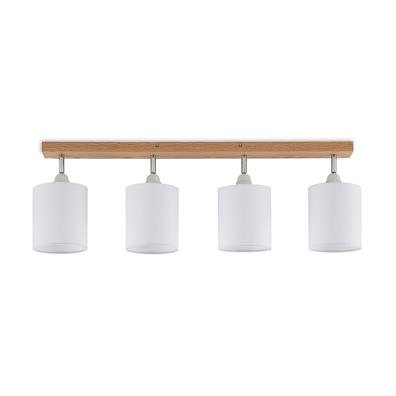 Lindby Deckenstrahler Imarin, 81 cm, weiß, 4-flammig, Holz