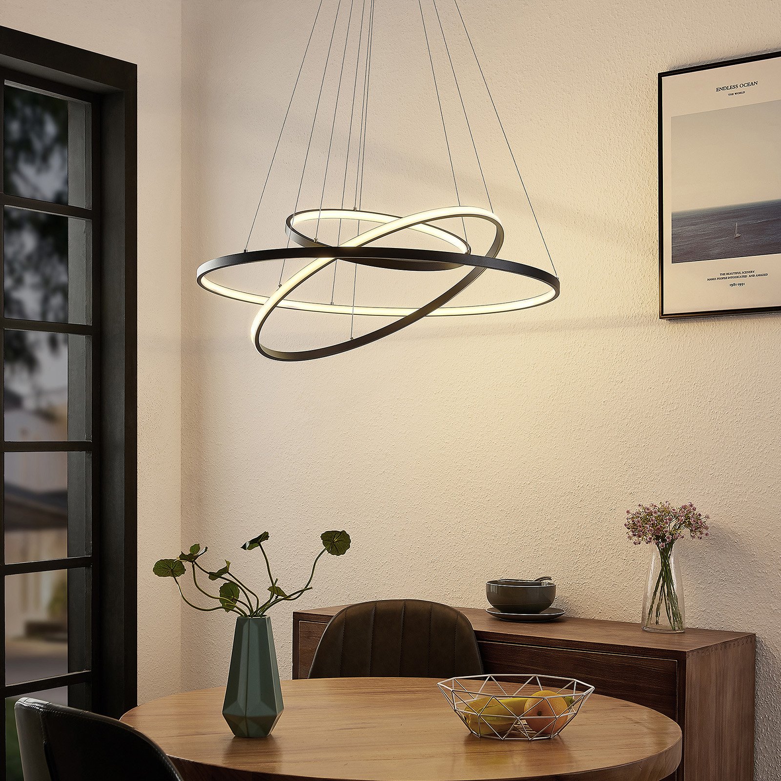 Filippa Pendant Matt Black/White - Lucande