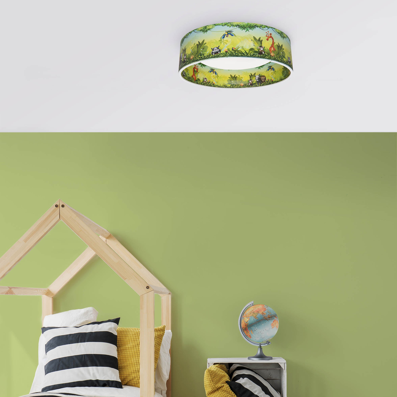 Elobra Wilderness Starlight LED ceiling light, for Children's Room, wood, plastic, 14 W, energy efficiency: A+, H: 12 cm