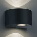 Round Rosario LED outdoor wall light, black