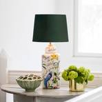 PR Home Li Na tafellamp kap fluweel groen Ø 30cm