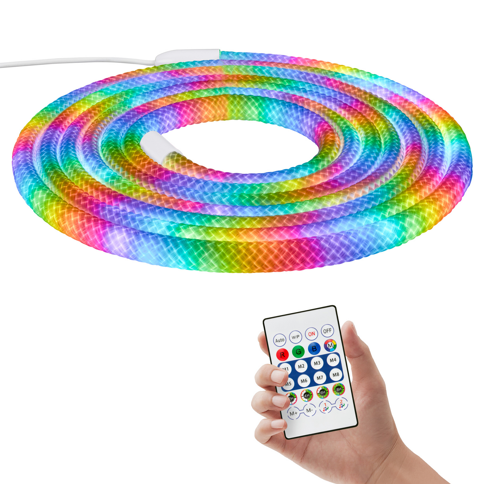 LED lichtslang RGBIC, wit, lengte 5 meter, USB LED lichtslang RGBIC, wit, lengte 5 meter, USB
