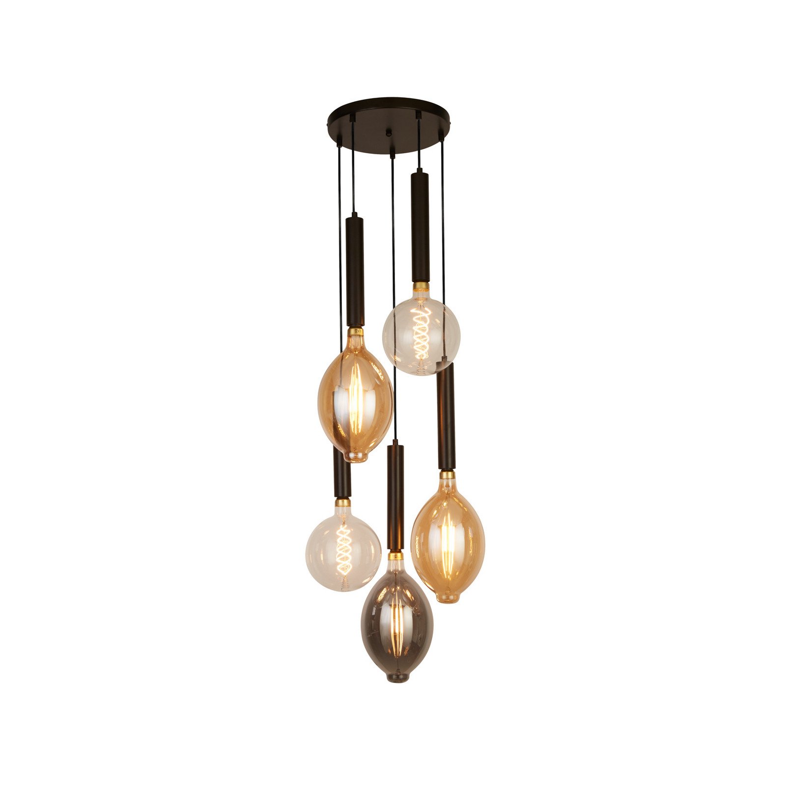 Lampă suspendată Elegance 5 becuri negru