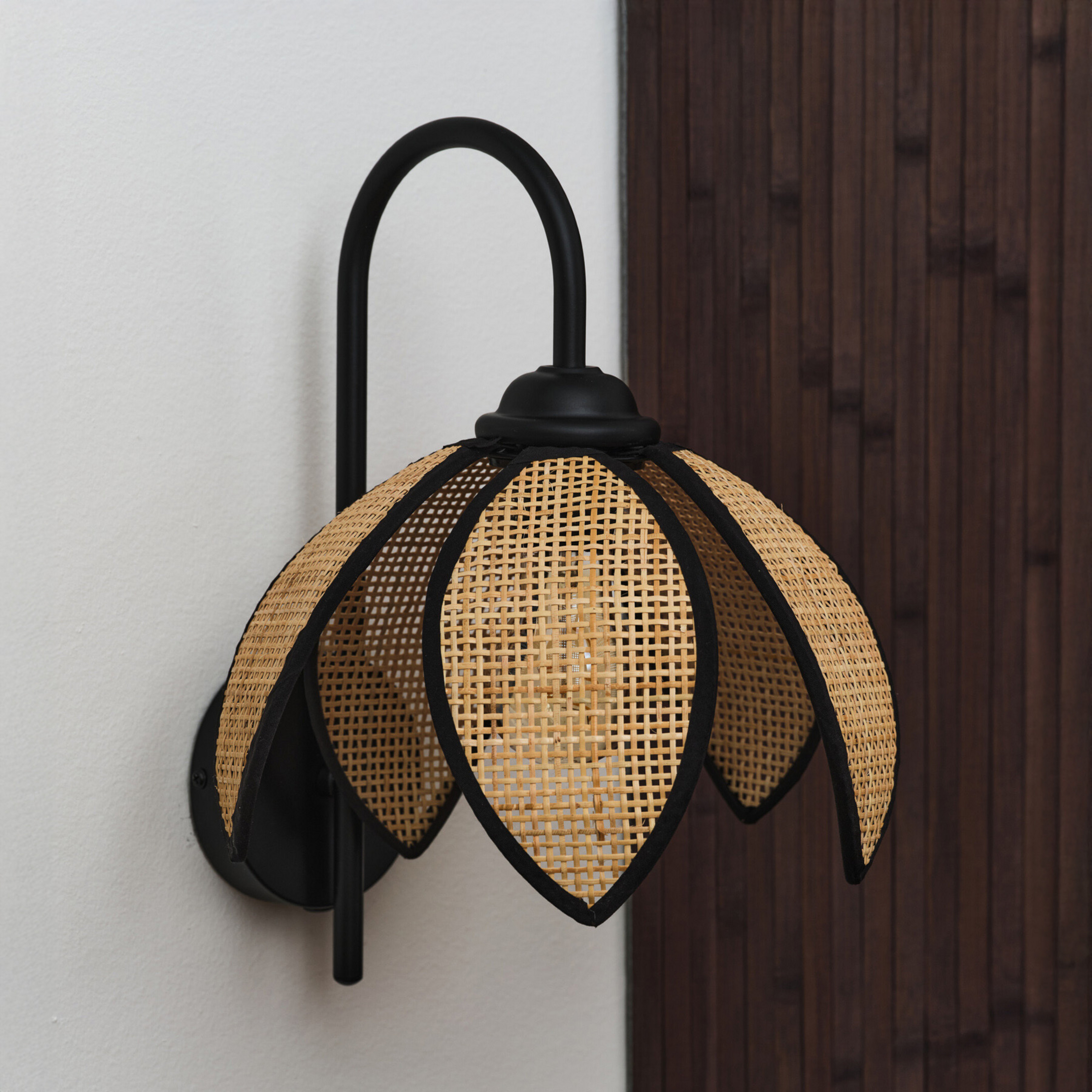 Kinkiet OSRAM Decor Rattan Lotus, beżowy/czarny, E27