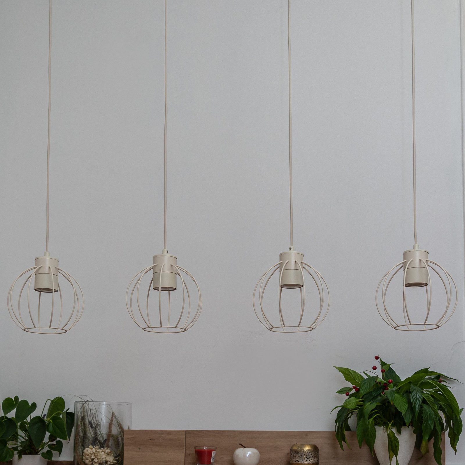 Lampa wisząca STARLIGHT, kremowy biały, 4-punktowa, długość 100 cm, metalowa