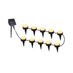Soliray Solar Fairy Lights with Ground Spikes, 10-bulb, black, length 12 m