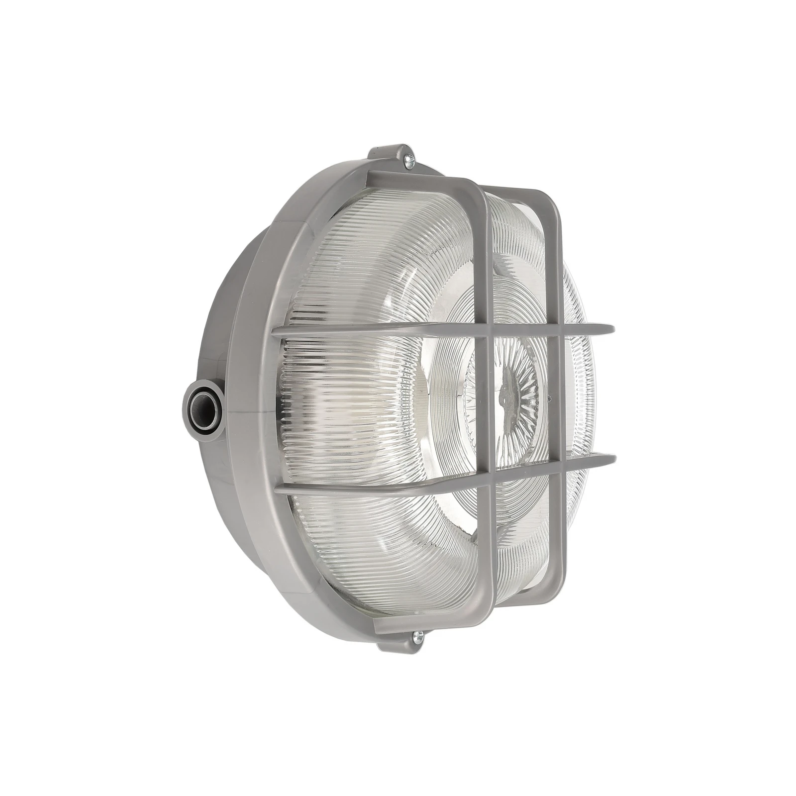 Sotano Retro moisture-proof lamp, grey, Ø 18 cm, plastic IP44