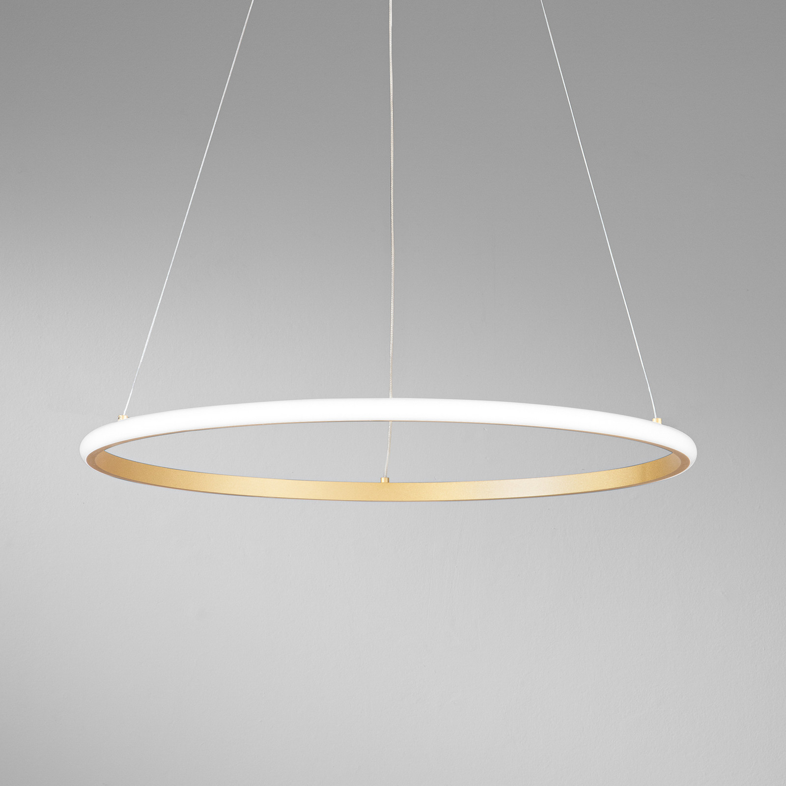 Luce Ambiente Design Lampă suspendată LED Axis Ø 60 cm culoare auriu metal CCT