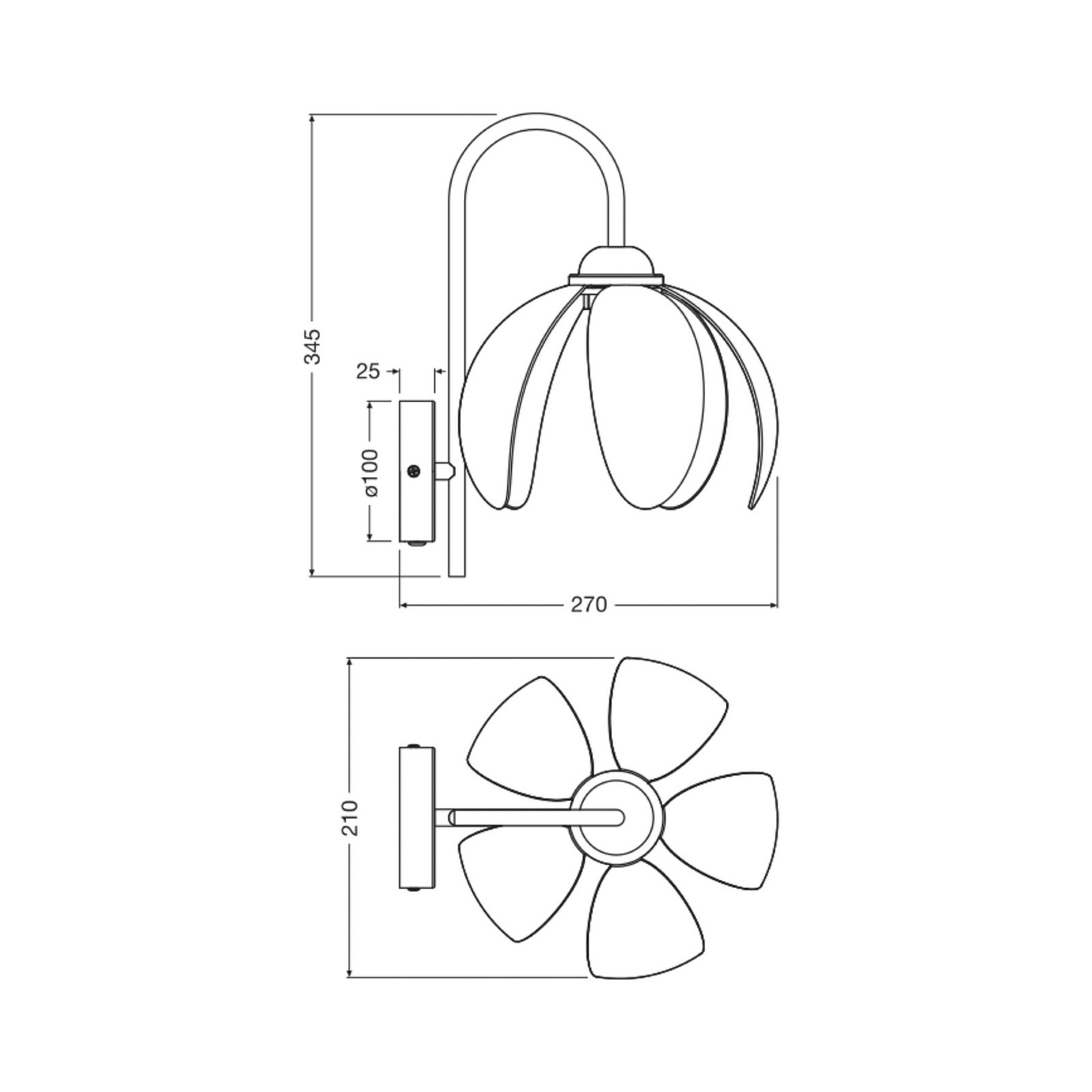 Applique murale OSRAM Decor Rattan Lotus, beige/noir, E27