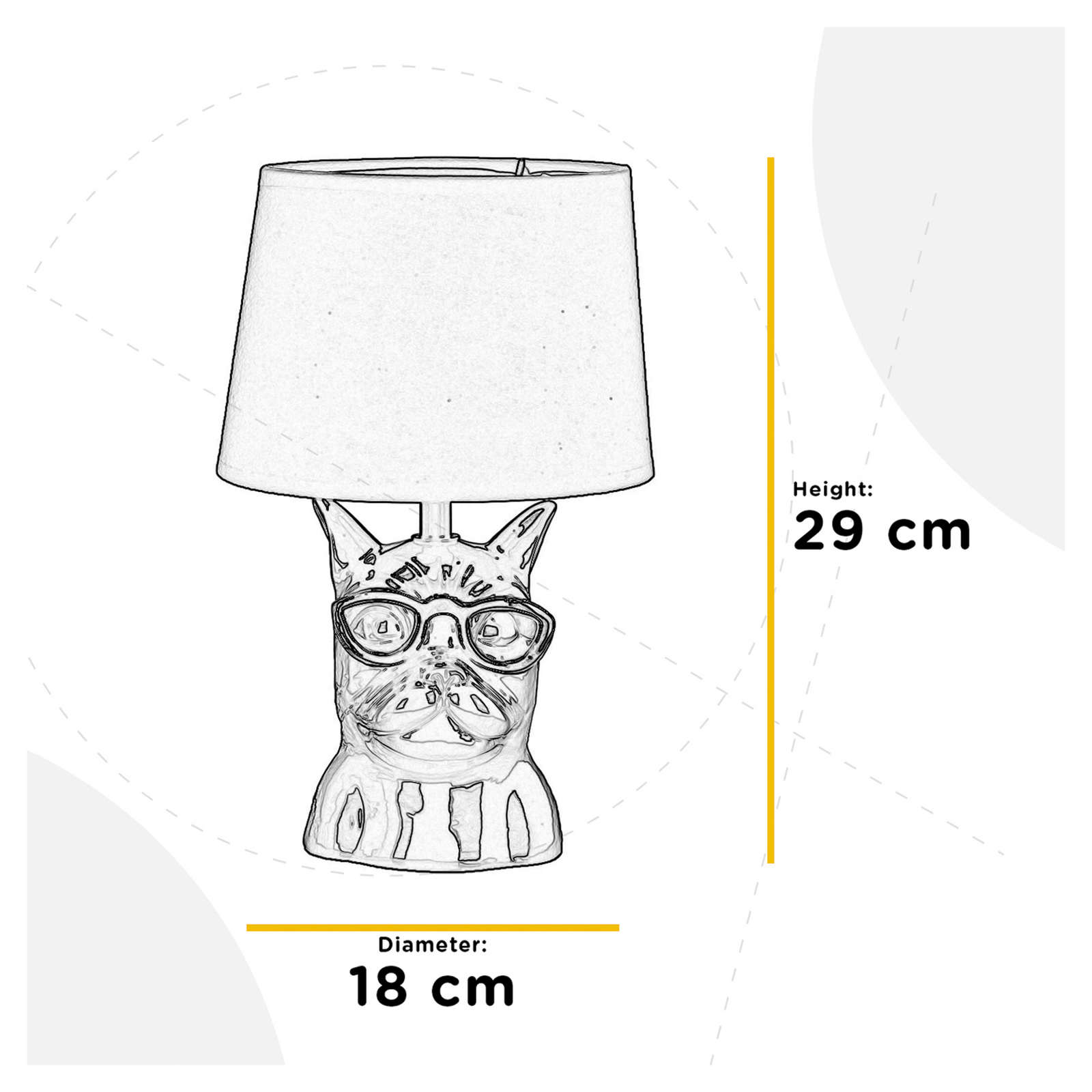 Stolní lampa Biagio, bílá, keramika, textil