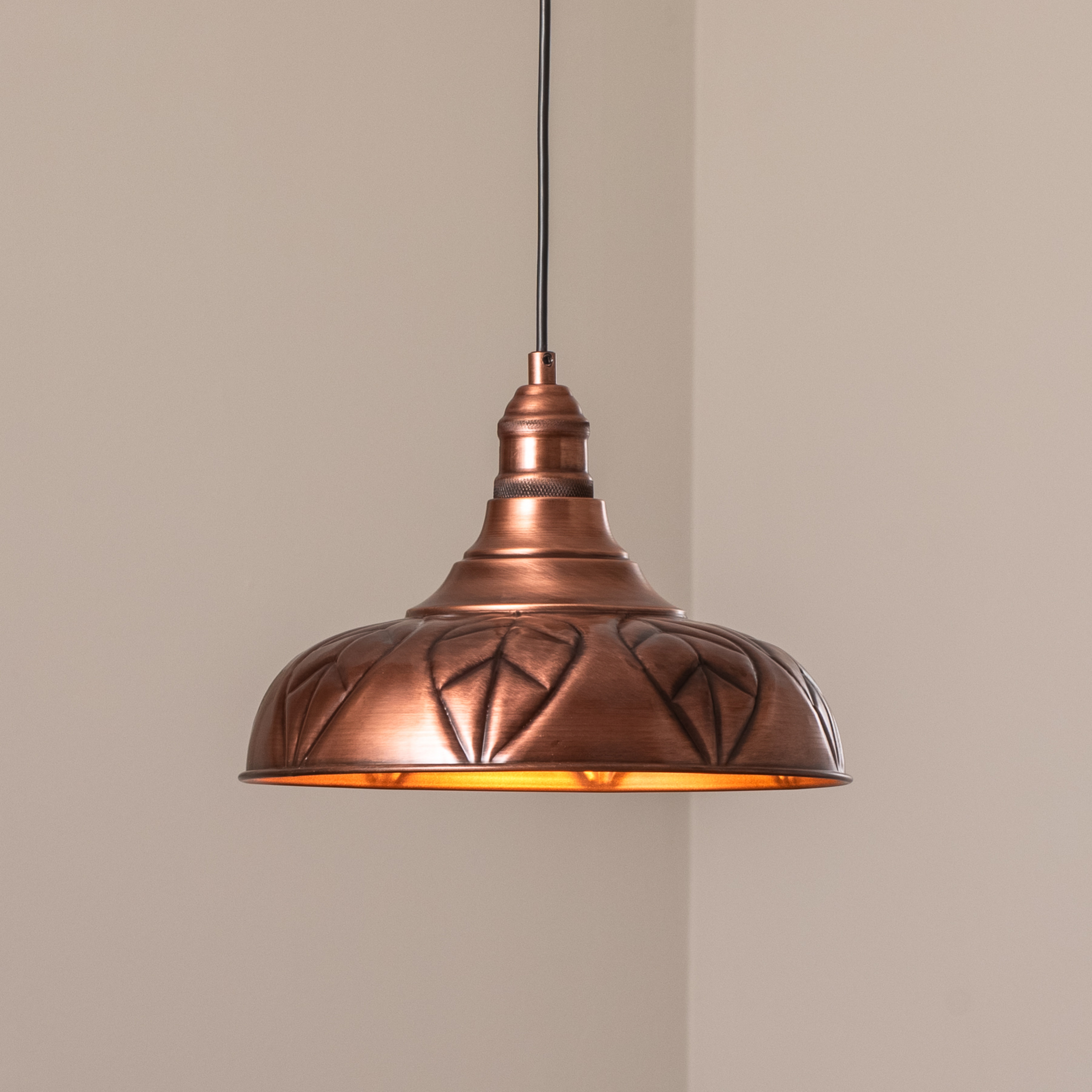 Hengelampe Saglam, kobber, metall, Ø 32 cm, E27