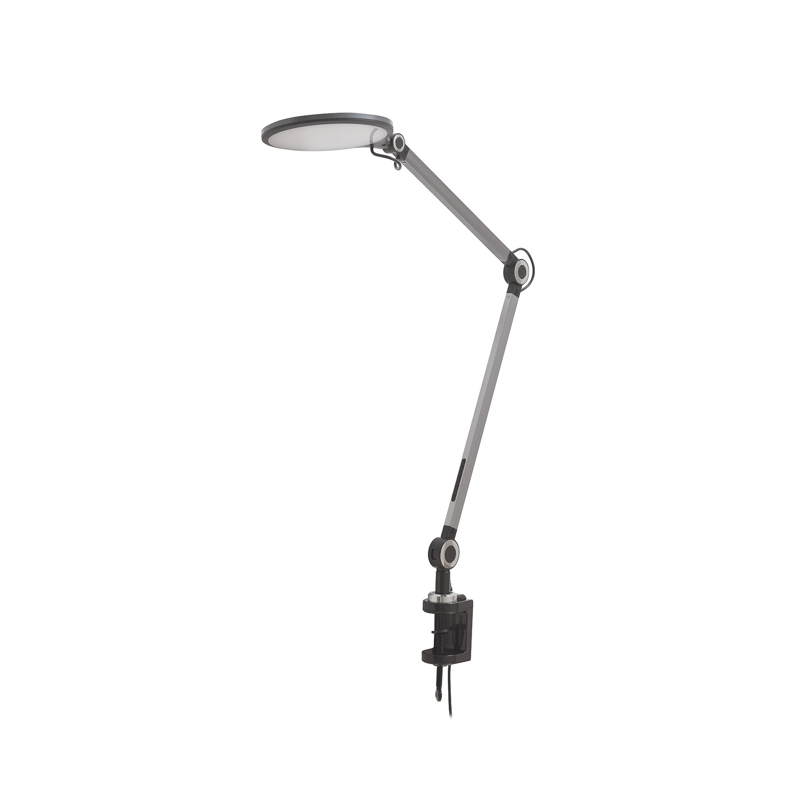 Lampă cu clemă Lindby LED Nyxaris, gri, metal, CCT, 52 cm