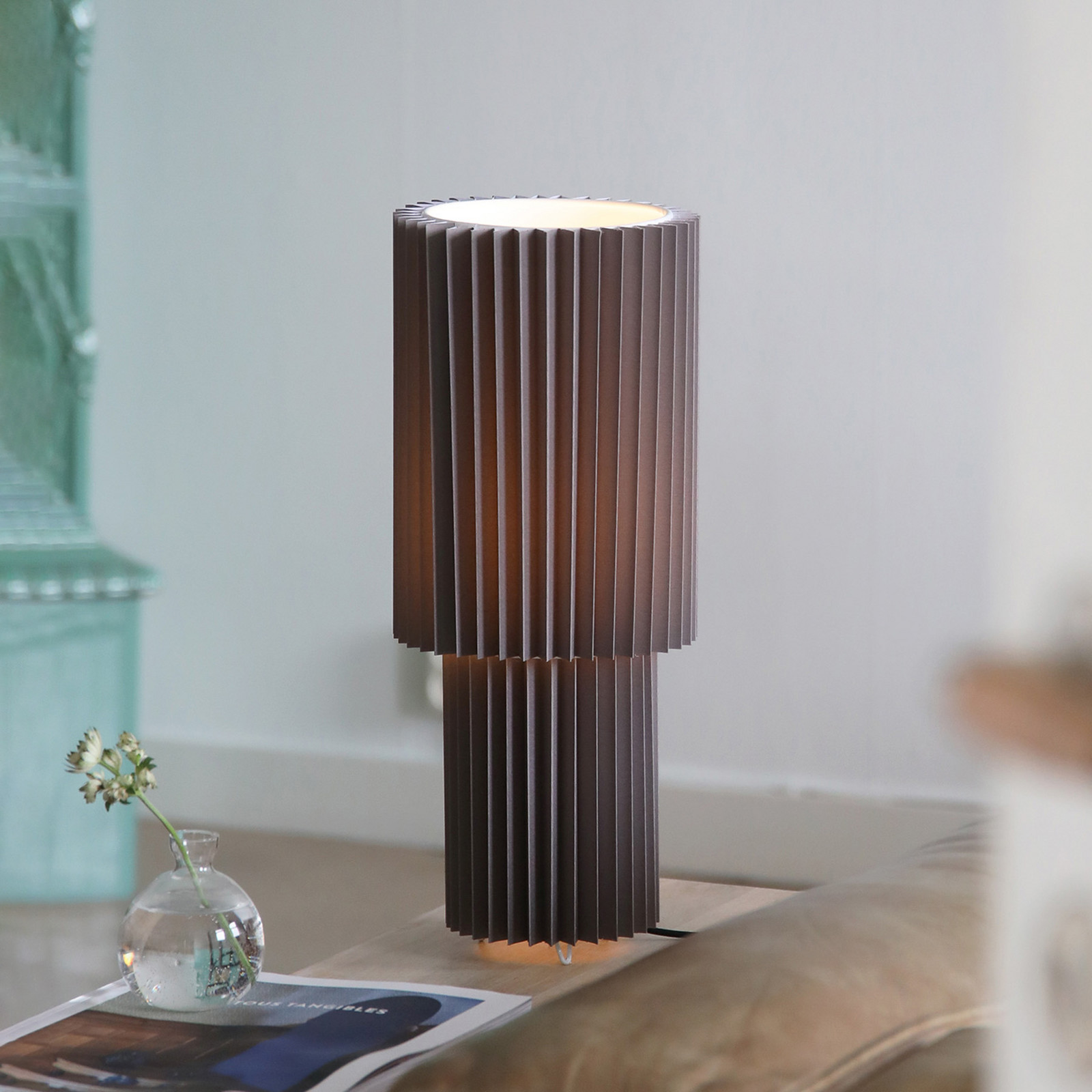 Markslöjd Lampă de masă Catis gri 45 cm înălțime textil E27 - Camera de zi / sufragerie - Modern - Plastic