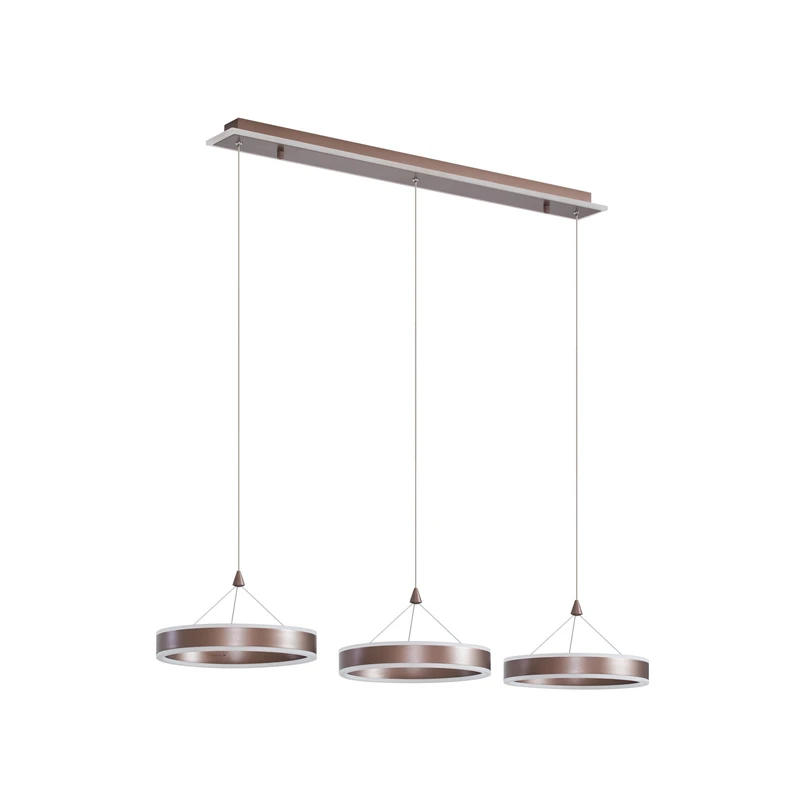 Lucande - Kolo 3 LED Suspension Iced Coffee