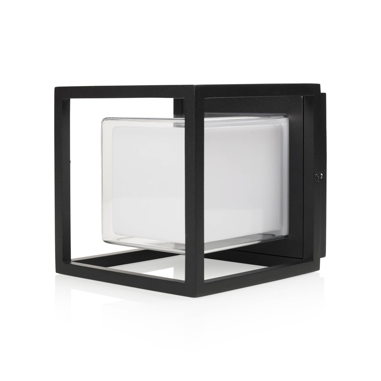 LED-Außenwandleuchte Cubic, Aluminium, Würfelform