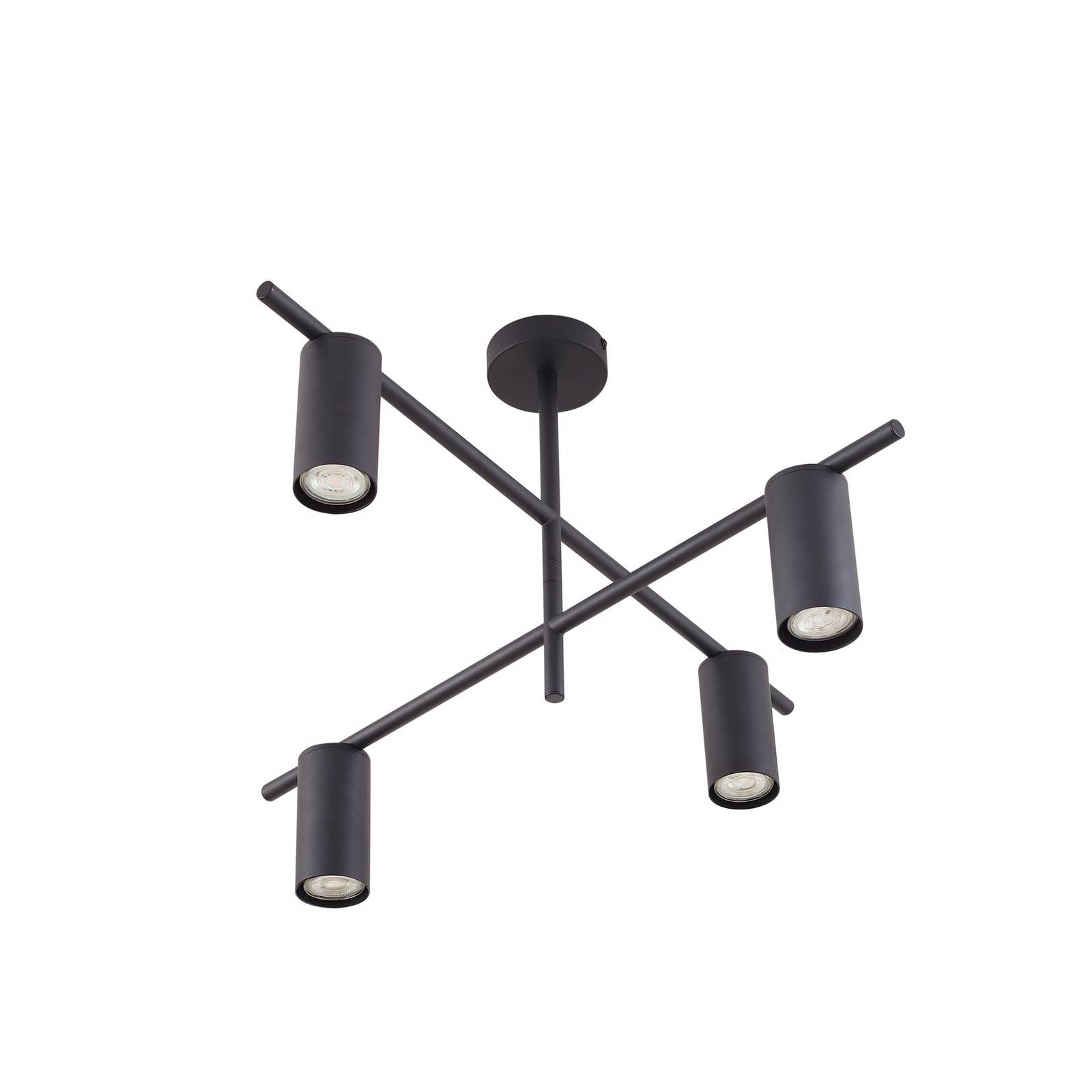 Lindby Deckenleuchte Marilou, schwarz, 4-flammig, Ø 70cm