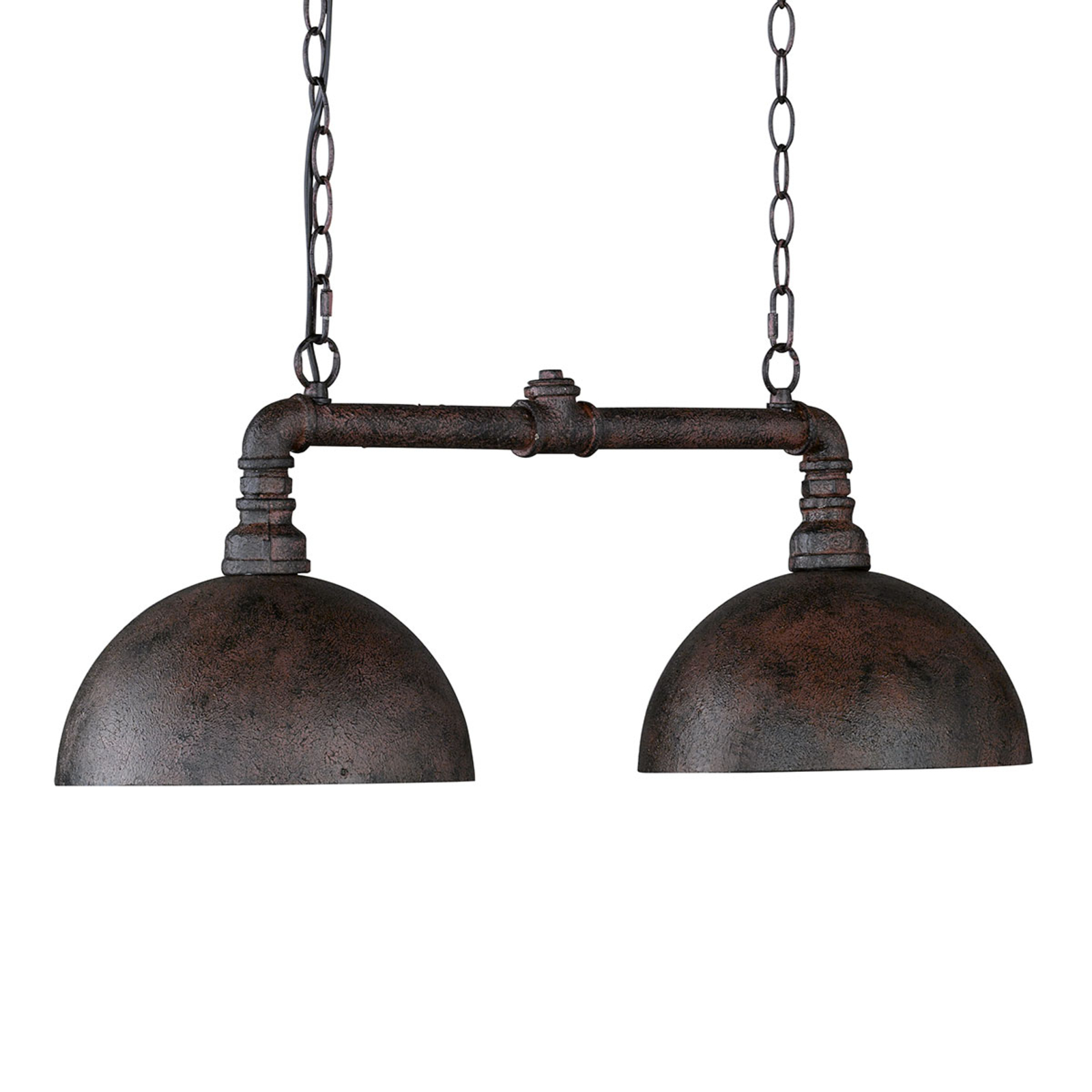 Fischer & Honsel Two-bulb pendant lamp Leitung, for Living / Dining Room, metal, E27, 60 W, energy efficiency: A++, L: 75 cm, W: 25 cm