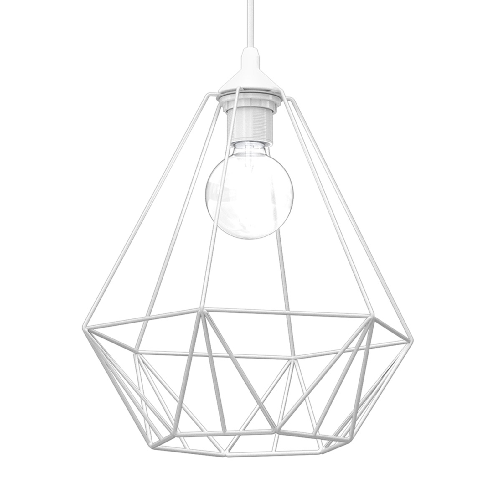 Basket hængelampe, hvid, 1 lyskilde