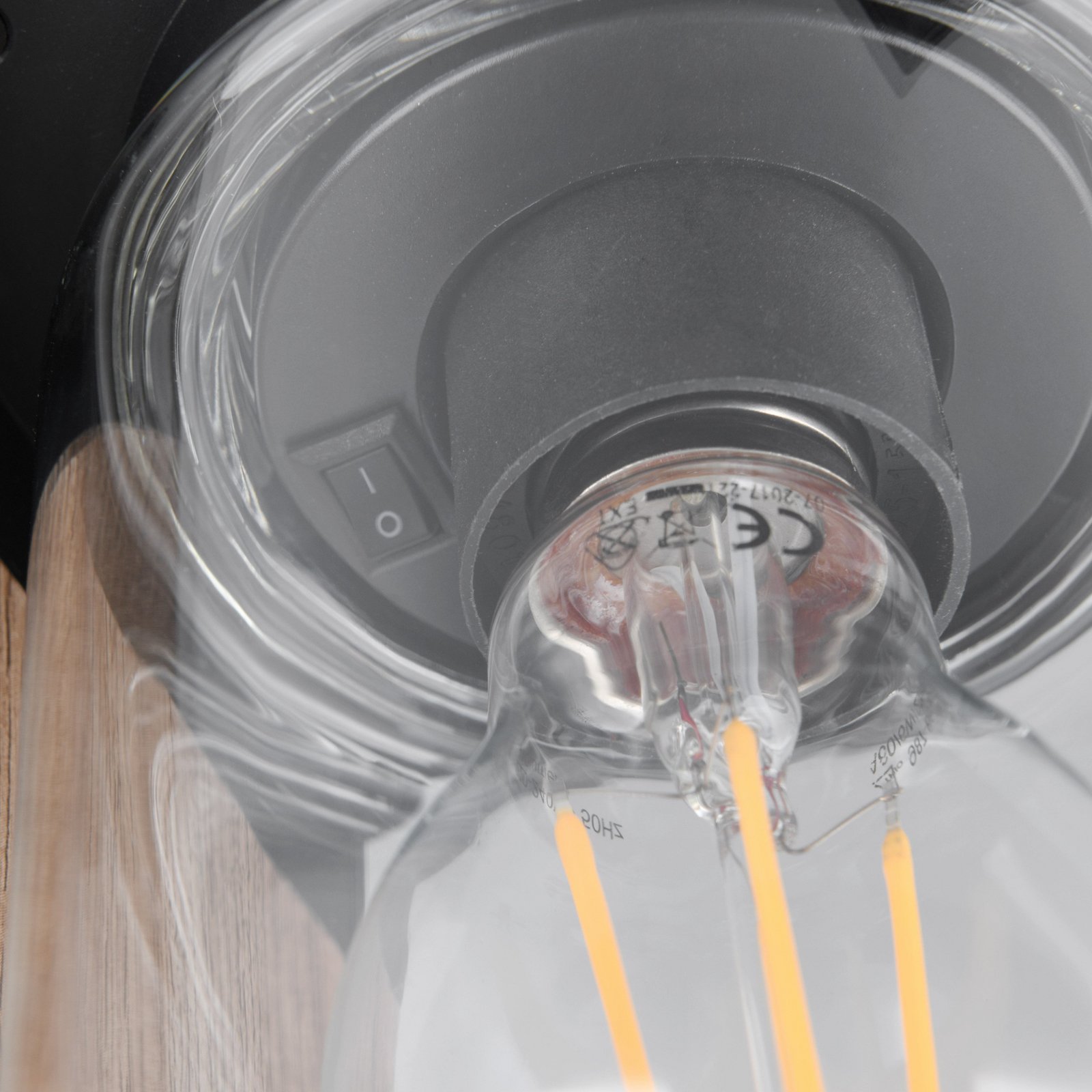 Wegeleuchte ARDILA, Holzoptik, Höhe 65 cm, Metall/Glas, IP44