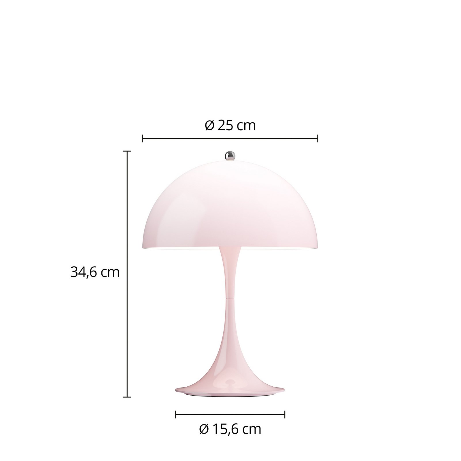 Panthella 250 PORTABLE LED-Lampă cu baterie roz - Louis Poulsen