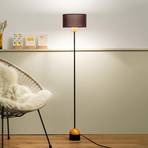 Smilla floor lamp, oak wood, graphite lampshade
