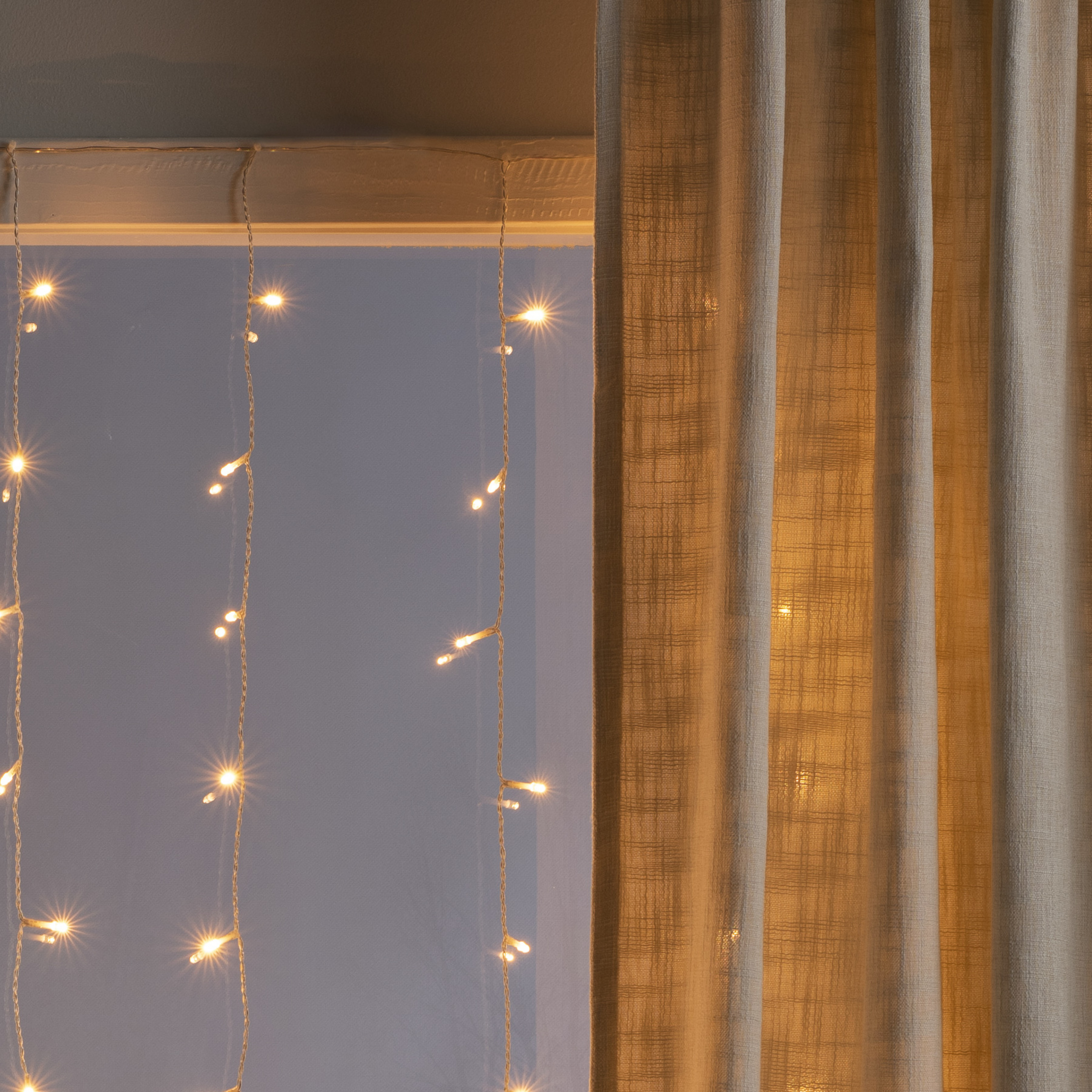 Tenda luminosa LED, 120 luci, ambra