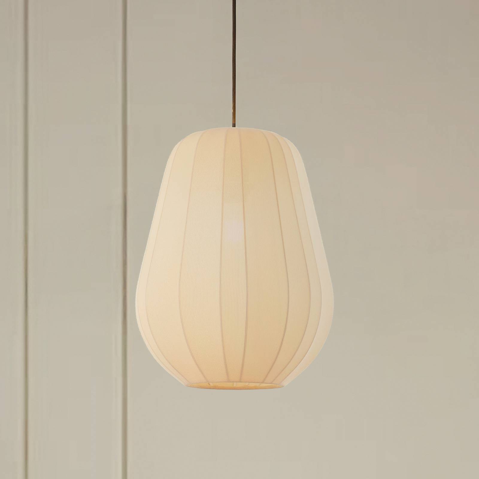 Lindby Hängeleuchte Helin, beige, Ø 30 cm, Stoff günstig online kaufen