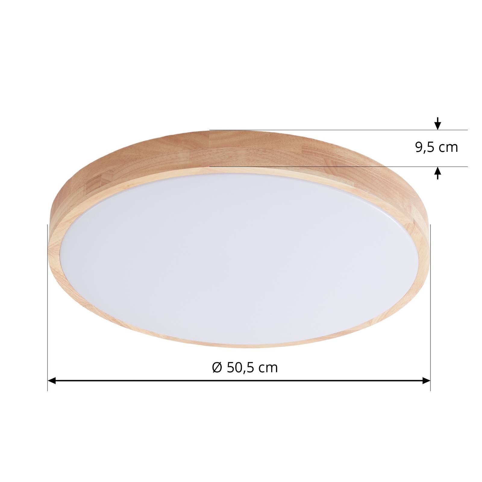 Lindby Lindby Smart LED stropní svítidlo Innes wood Ø51cm RGB CCT Tuya