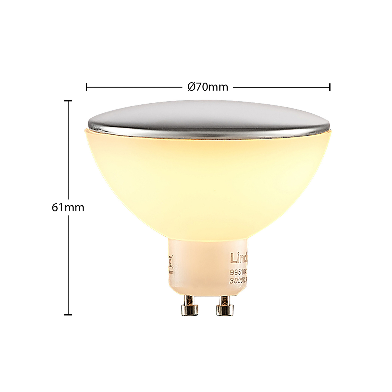 Lindby ampoule tête miroir LED GU10 5W CCT chromée