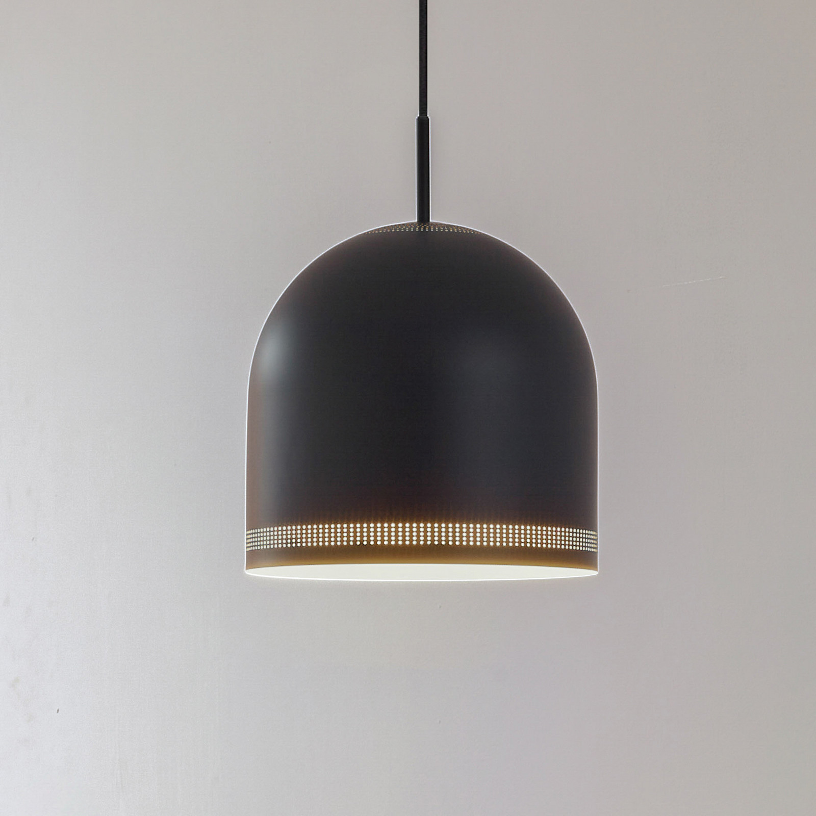 Lampă suspendată Nola Oura Ø 25 cm negru fier E27 - Camera de zi / sufragerie - Scandinavă - negru mat alb - Metal