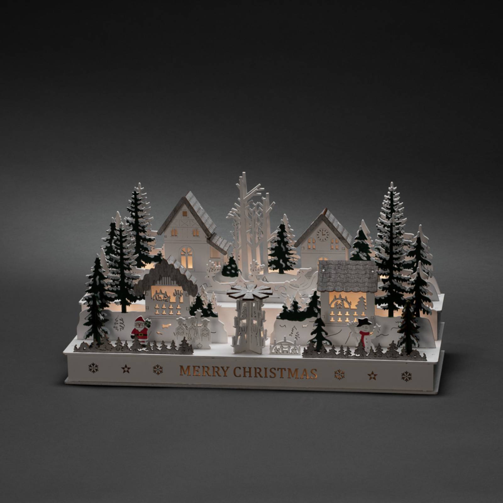 Konstsmide Christmas LED světelný oblouk Dorf ze dřeva, trafo/baterie